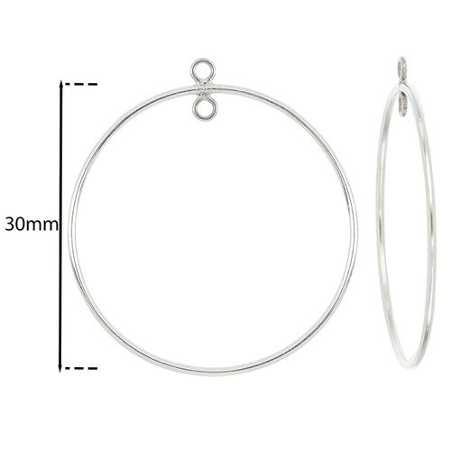 .925 Sterling Silver Round Drop Connector