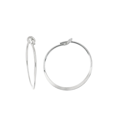 Sterling Silver Flat Wire Hoops 15mm Sterling Silver Flat Wire Hoops 15mm