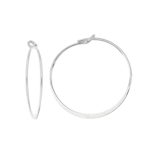 Sterling Silver Flat Wire Hoops 20mm