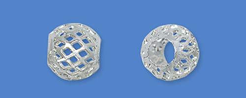 Mesh Style Round Beads -Silver Colored Mesh Style Round Beads -Silver Colored