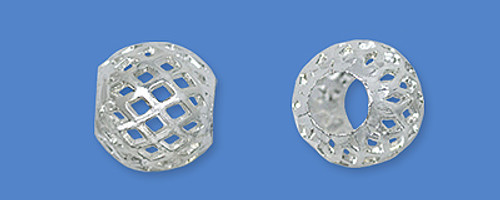 Mesh Style Round Beads-Silver Colored Mesh Style Round Beads-Silver Colored