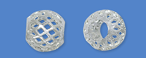 Mesh Style Round Beads-Silver Colored Mesh Style Round Beads-Silver Colored