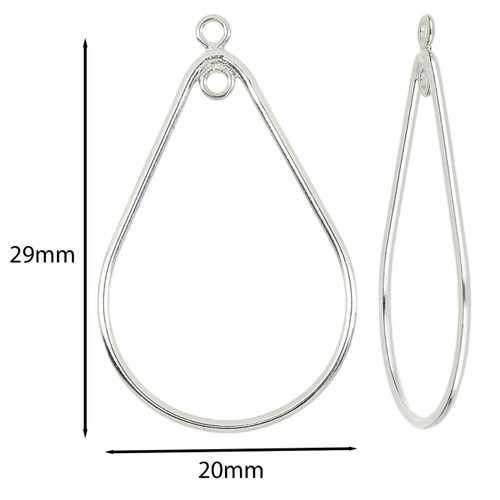 Sterling Silver Teardrop Drops W/ Closed Ring Sterling Silver Teardrop Drops W/ Closed Ring