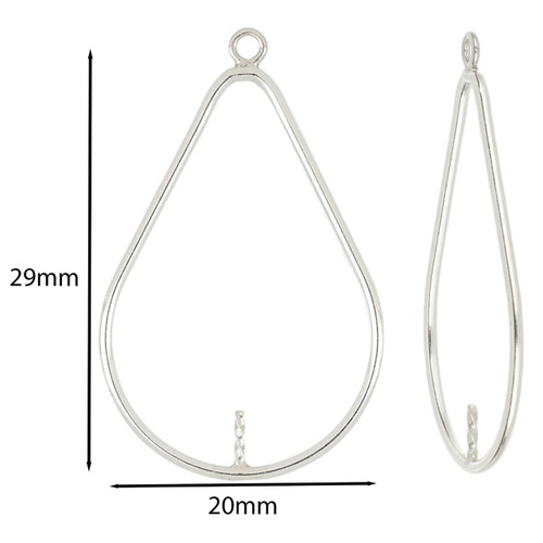 Sterling Silver Teardrop Drops W/ Peg Sterling Silver Teardrop Drops W/ Peg