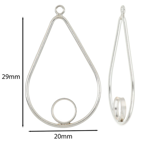 Sterling Silver Teardrop Drops W/ 6mm Bezel Sterling Silver Teardrop Drops W/ 6mm Bezel