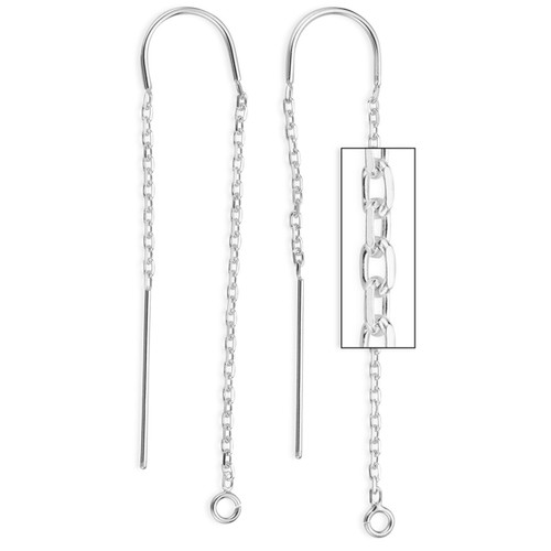 Sterling Silver 1.5 IN U Flat Chain Threader - 1 Pair Sterling Silver 1.5 IN U Flat Chain Threader - 1 Pair