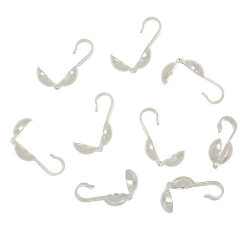 Sterling Silver Clamshells - 10 Pcs Sterling Silver Clamshells - 10 Pcs