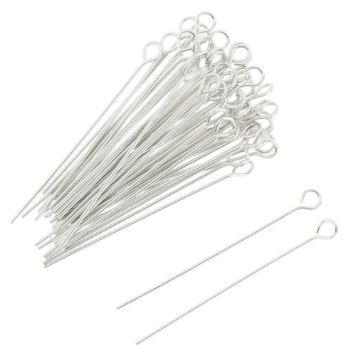 Sterling Silver Eye Pins - 24g 1 Inch 10 Pcs Sterling Silver Eye Pins - 24g 1 Inch 10 Pcs