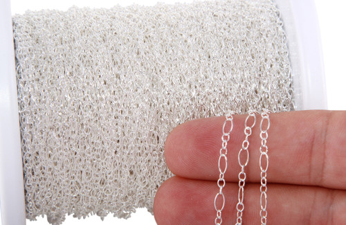 1 Foot 1.4X1.3 mm Sterling Silver Bulk Cable Chain