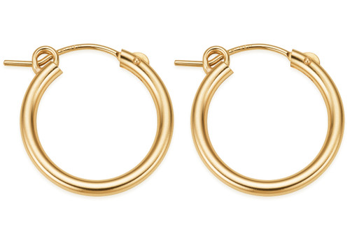 1 Pair Bag of 22 mm Gold Filled Eurowire Hoop Earrings