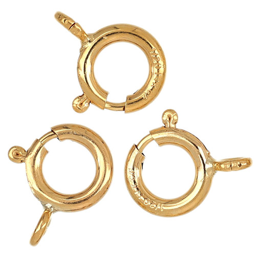 14K Gold Filled Spring Ring Clasp W/Open Ring 8mm 5Pcs