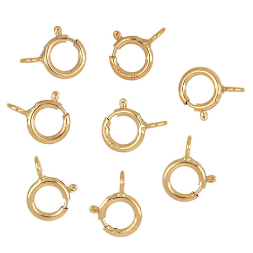 14K Gold Filled Spring Ring Clasp W/Closed Ring 5mm 5Pcs