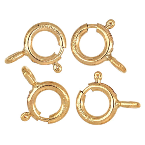 14K Gold Filled Closed Spring Ring Clasp W/Closed Ring 7mm 5Pcs
