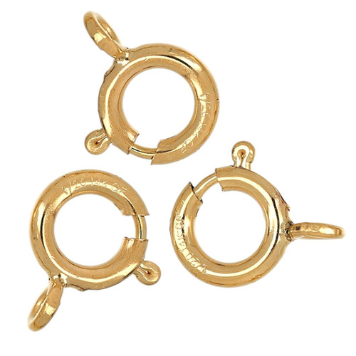 14k 8 mm Closed Spring Ring Clasps, Sold As 5 Piece Pack