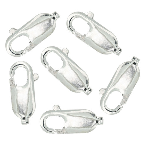 Sterling Silver Lobster Clasp W/ No Ring - 4.4x11.7mm 1 Pc Sterling Silver Lobster Clasp W/ No Ring - 4.4x11.7mm 1 Pc