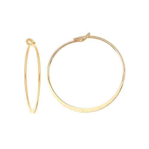 14k Gold Filled Flat Wire Hoops 20mm - 1 Pair 14k Gold Filled Flat Wire Hoops 20mm - 1 Pair