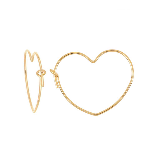 14k Gold Filled Heart Wire Hoops 20mm 1 Pair 14k Gold Filled Heart Wire Hoops 20mm 1 Pair
