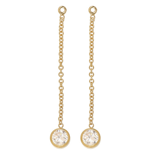 14k Gold Filled CZ Chain Drops 4mm 14k Gold Filled CZ Chain Drops 4mm