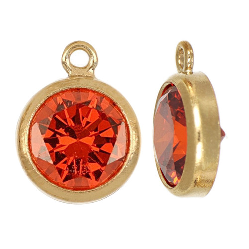 14K Gold Filled CZ Drops 6mm Red
