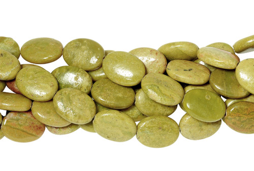 15 IN Strand 15x20 mm Green African Opal Oval Smooth Gemstone Beads