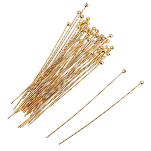 14k Gold Filled Ball Head Pins 24 Gauge 1.5 Inch 10 Pcs