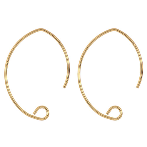 14k Gold Filled V Shape Ear Wires 18x25mm - 1 Pair