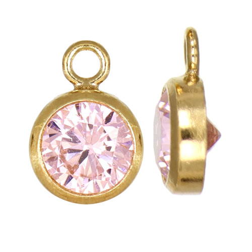 14K Gold Filled CZ Drops 4mm-Pink