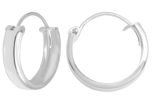 1 Pair 15.5 mm Sterling Silver Thick Earring Hoops