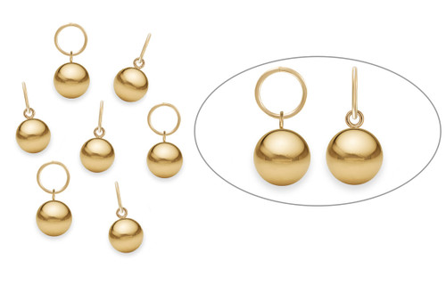 1 Pc Bag of 6 mm 14K Gold Filled Ball Drop With Ring