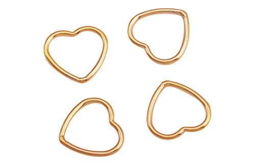 2 Pc Bag of 10 mm 14K Gold Filled Heart Wire Charm