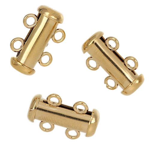 14k Gold Filled 2 Strand Clasp 4.3x15mm 1Pc