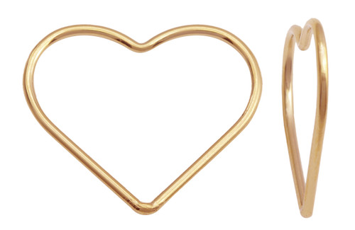 14K Gold Filled 17.5 mm Heart Wire Charm