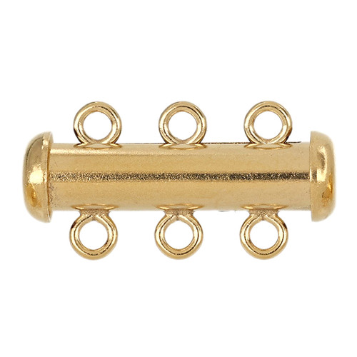 14k Gold Filled 3 Strand Clasp 4.3x20mm - 1Pc