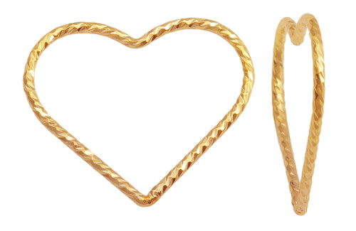 14K Gold Filled 17.5 mm Sparkle Heart Wire Charm