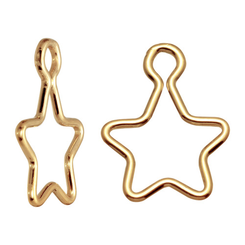 14K Gold Filled 10 mm Wire Star Charm With Ring