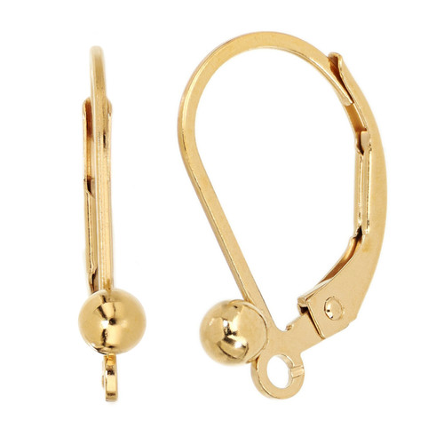 14k Gold Filled 3mm Ball Leverbacks - 1 Pair