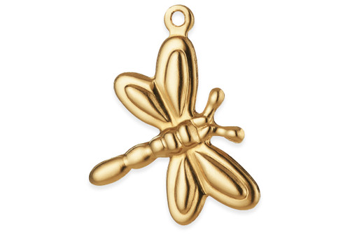 14K Gold Filled 12.5x17 mm Dragonfly Charm