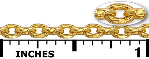 1 FT 2.8mm Gold Plated Drawn Flat Cable Chain