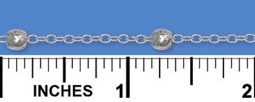 1 FT 2X2.5mm Silver Plated Flat Cable Ball Chain