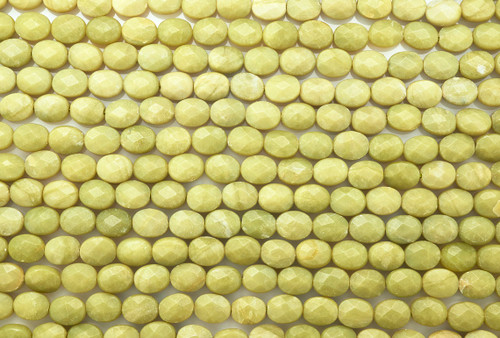 Oval Gemstone Beads 8x10mm 15 IN Strand-Natural Olive Jade