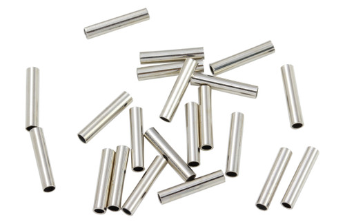 50 Pcs 2x10 mm Ox Silver Tone Tube Bead