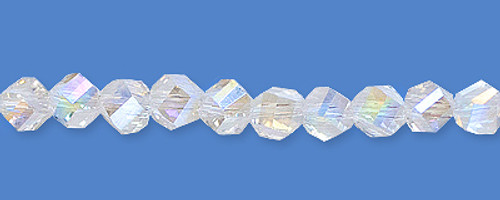 Glass Beads Twisted Clear 6 mm