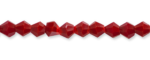 Bicone Shape Red Glass Beads 4 mm