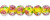 Lampwork Glass Beads 10mm Yellow w/Pink