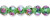 Lampwork Glass Beads 10mm Green w/Pink