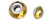  Glass Beads Sterling Grommet Gold 14Mm