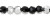 Round Faceted Glass Beads Black/Silver