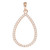 Sterling Silver Rose Gold Plated Tear Drop Pendant with Cubic Zirconia