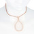 Sterling Silver Rose Gold Plated Tear Drop Pendant with Cubic Zirconia