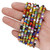 35 Inch Strand of 3-5.2 mm Mixed Colored Chevron African Glass Beads